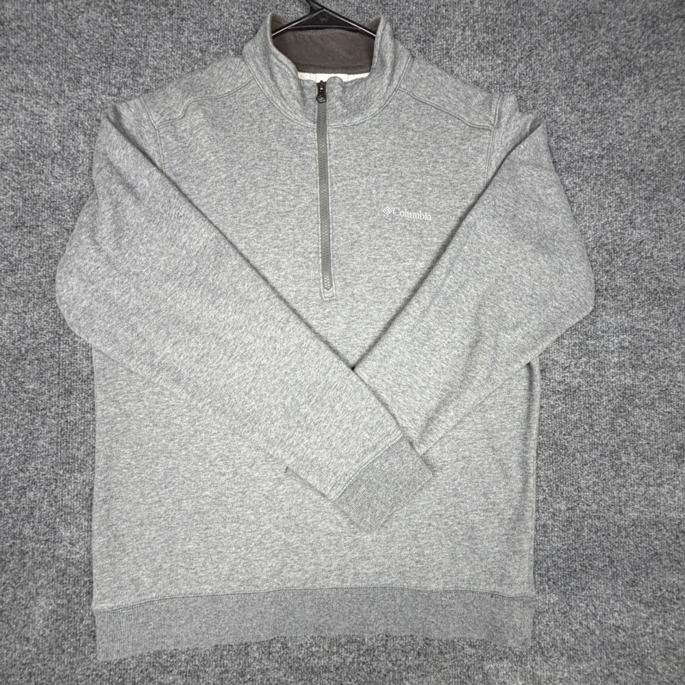 Columbia Mens Full Zip Sweatshirt Gray Fleece Jacket Mock Neck XM6174 Size M